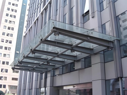 寫字樓門口玻璃雨棚